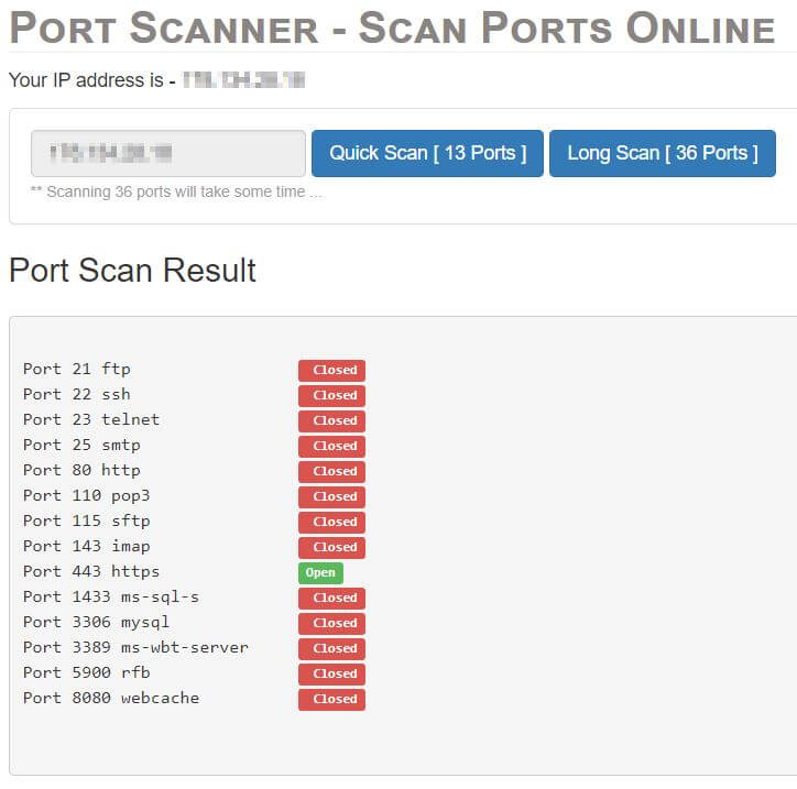 online port scanning tool