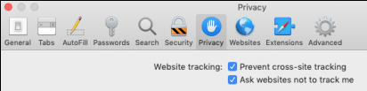 Avoiding cross site tracking - Safari privacy & security settings