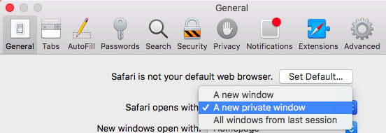 How to always launch Safari Mac in incognito