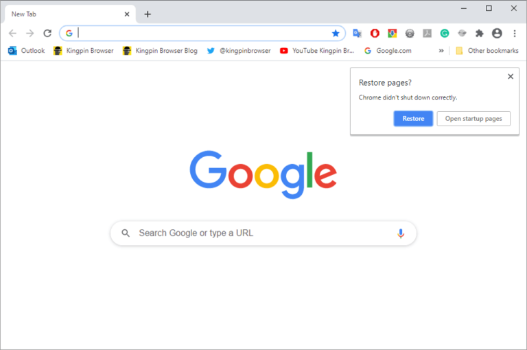 how do i restore the home page on google chrome for mac