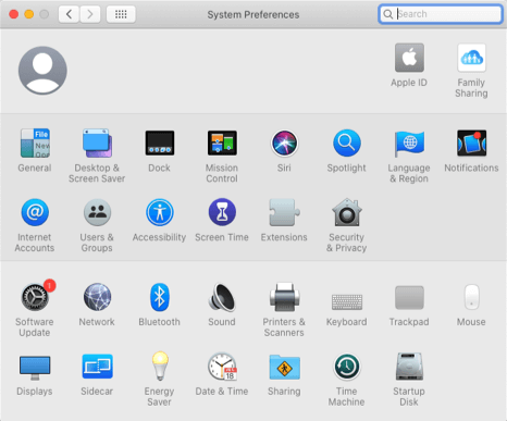 macOS System Preferences - select Software Update