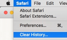 Is Safari running slow on Mac? - Click on Safari menu and Clear History