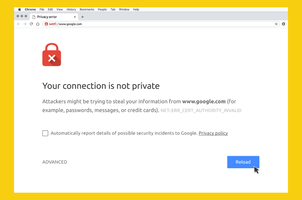 mac os x chrome forget certificate preference for website